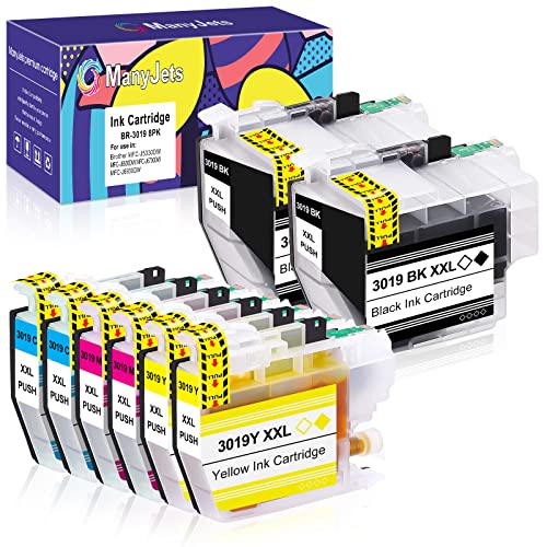 ManyJets LC3019XXL Compatible Ink Cartridge Replacement for Brother LC3019 LC3019XXL LC3017 Work with Brother MFC-J5330DW MFC-J6930DW MFC-J6530DW MFC-J5335DW MFC-J6730DW Printer (2BK,2C,2M,2Y,8-Pack)