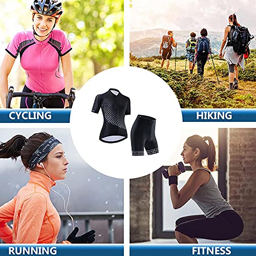 Women’s Cycling Jersey Set Breathable Road Bike Shirts Kit Short Sleeve Cycling Clothing with 20D Gel Padded Bib Shorts, X-Large | The Storepaperoomates Retail Market - Fast Affordable Shopping