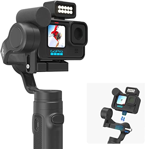 INKEE Falcon Plus Action Cameras Gimbal Stabilizer, Compatible with GoPro 11/10/9/8/7/6/5 Osmo Action Insta 360, GoPro Media Mode 9H Battery Life Wireless Control USB-C Universal Charging