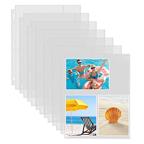 Fabmaker 30 Pack Photo Sleeves for 3 Ring Binder – (4×6, for 180 Photos), Archival Photo Page Protectors 4×6, Clear Plastic Photo Album Refill Pages Photo Pockets, Postcard Sleeves, Acid-Free
