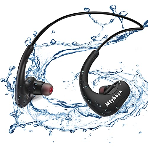MTYBBYH Waterproof Headphones for Swimming,IPX8 Waterproof 8GB MP3 Player Wireless Bluetooth Swimming Headphones with Noise Cancelling Mic for Swimming,Diving,Running,Cycling,Gym,Workout