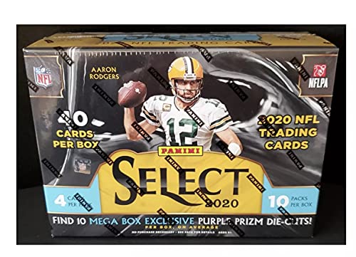 2020 Panini Select Football Mega Box – Factory Sealed 2020-21 – 40 Football Cards per box – 10 packs per box