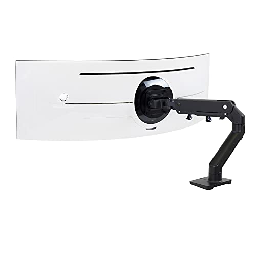 Ergotron – HX Single Ultrawide Monitor Arm with HD Pivot, VESA Desk Mount – for 1000R Curved Monitors Up to 49 Inches, 28 to 42 lbs – Matte Black
