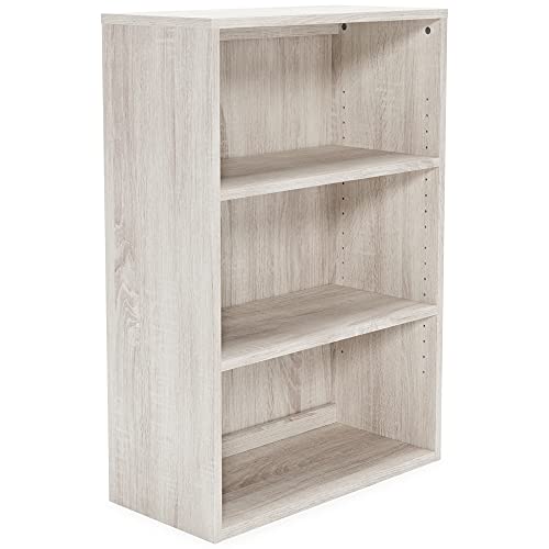 Signature Design by Ashley Dorrinson Modern Farmhouse 36″ Bookcase with 2 Adjustable Shelves, Whitewash