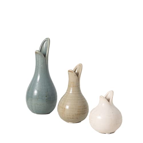 Sullivans Ceramic Vase Set – 3 Small Bud Vases, Rustic Home Décor, Modern Farmhouse, Ideal Shelf Décor, Table Décor, Bookshelf, Mantle, Entryway – Multi-Color (CM2966)