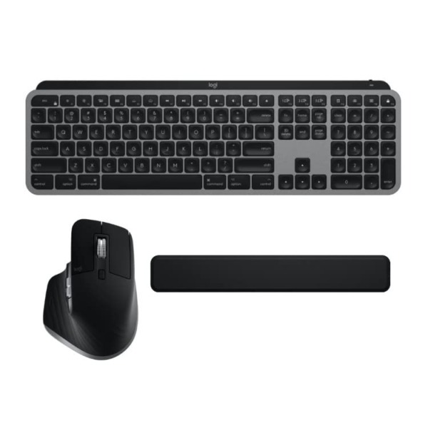 Logitech MX Keys Advanced Illuminated Wireless Keyboard and MX Master 3 Advanced Wireless Mouse for Mac with Palm Rest Bundle (3 Items)
