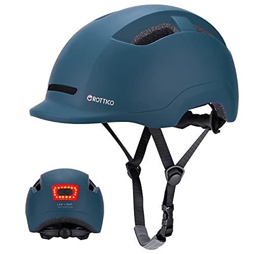 GROTTICO Adult Bike Helmet with Light – Dual Certified for Bicycle Scooter Skateboard Road Cycling Skating Helmet