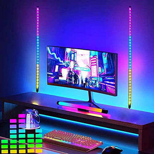 ZOKON 2PCS Computer TV Voice-Activated Pickup Rhythm Light Music Sync Color Changing RGB Led Strip Built-in Mic,Bluetooth App Control LED Tape Lights with Remote (Multi-Colored