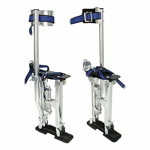 VOWAGH 15″-23″ Aluminum Drywall Stilts Tool Adjustable Lifts Tool for Taping Painting Painter Sliver
