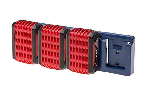 48 Tools – Battery Holder for Bosch Batteries | 18V | Wall Mount | Battery Storage for Truck, Trailer, Van, Workshop, Shelf, Toolbox