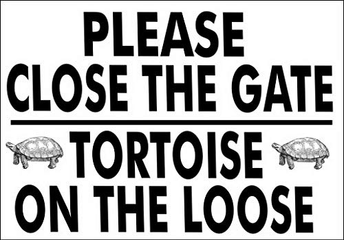 Saraheve Metal Sign 8×12 Inch Please Close The Gate Tortoise On The Loose Pet Home Garden Notice