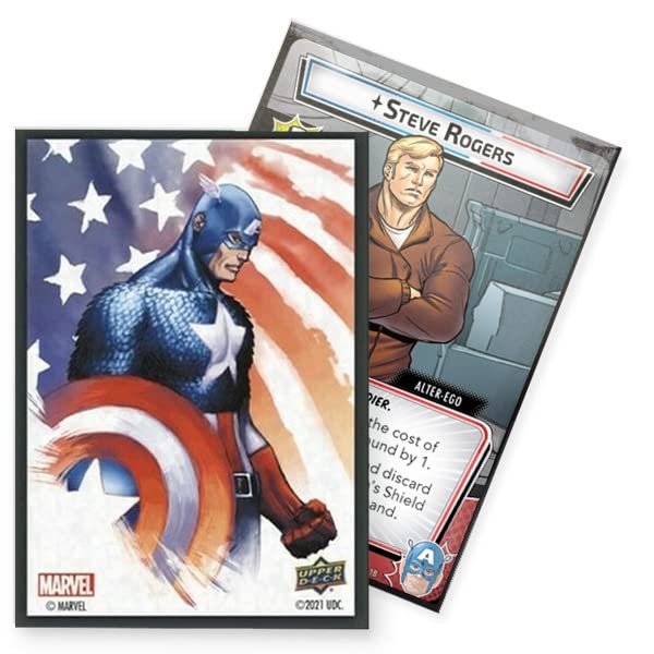 Upper Deck Marvel Captain America Sleeves (67 mm x 92 mm) 65 Matte Sleeves, Multicolor | The Storepaperoomates Retail Market - Fast Affordable Shopping