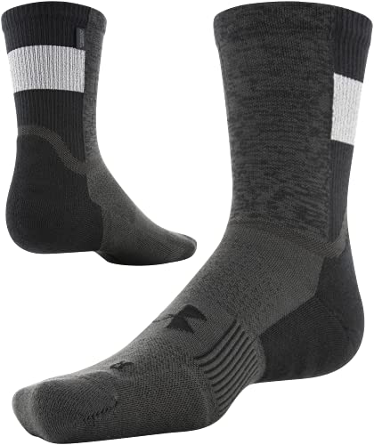 Under Armour Unisex-Adult ArmourDry Run Mid Crew Socks, 1-Pair , Black , Medium