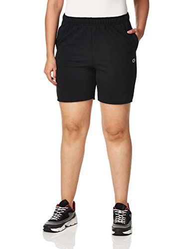 Champion Women’s Sport, Powerblend, Moisture-Wicking Gym Shorts, 6.5″ Inseam, Black, X-Large