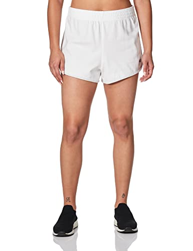 Champion Gym, Athletic, Wicking Sport Shorts for Women, 2.5″, White/Gfs Silver Grey, Large
