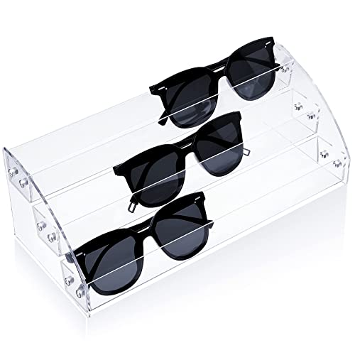 Jetec Sunglasses Organizer Acrylic Sunglasses Display Holder Nail Polish Organizer Clear Eyeglasses Glasses Eyewear Display Stand Tray Case (3 Layer)
