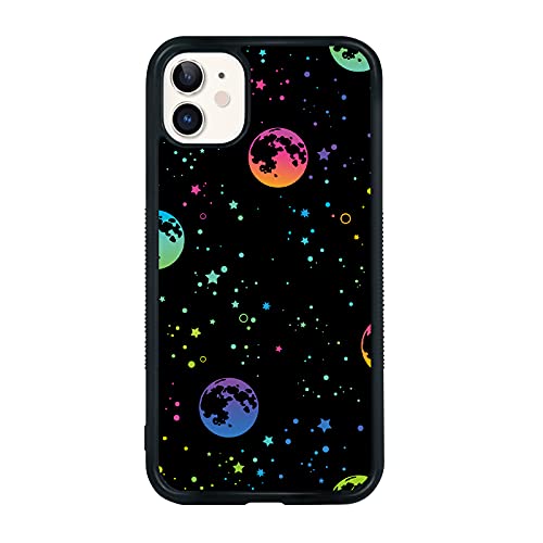 FANXI Outer Space Phone Case for iPhone 11 – Shockproof Protective Cool Cute Planet Phone Case Designed for iPhone 11 6.1 Inch Case for Man Women Girls Boys Black
