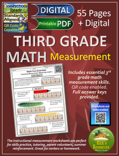 3rd Grade Math Measurement Print and Digital Versions