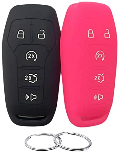 REPROTECTING Silicone Rubber Key Fob Cover Compatible with 2013 2014 2015 2016 2017 2018 Ford Explorer Edge F-150 F-250 Super Duty F-350 Super Duty Fusion Lincoln Mustang MKX M3N-A2C31243300