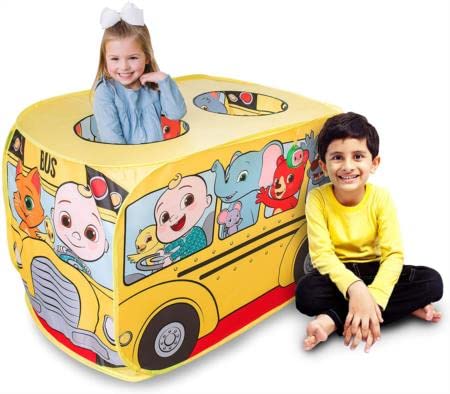 Sunny Days Entertainment Musical Yellow School Bus Pop Up Tent – CoComelon