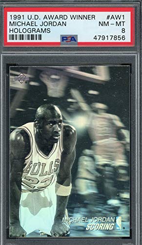 Michael Jordan 1991 Upper Deck MVP Award Winner Holograms Basketball Card #AW1 PSA 8