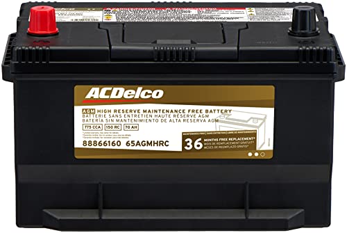 ACDelco Gold 65AGMHRC 36 Month Warranty High Reserve AGM BCI Group 65 Battery