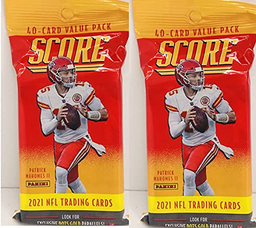 2 PACKS: 2021 Score NFL Football CELLO packs (40 cards/pk)