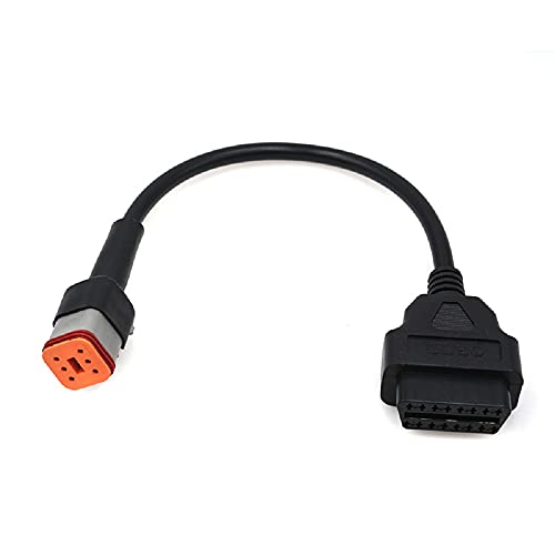 Motorcycle 6Pin to OBD2 Diagnostic Scanner Adapter Cable for Har-Ley Motorbike, Compatible with Elm327 Diagnostic Scanner for Programming Reading Code ECU Tune