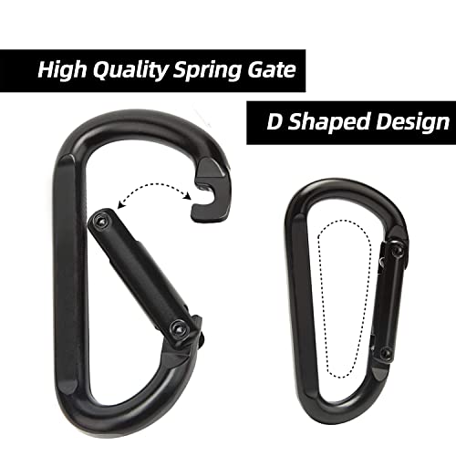Caribeener Carabiner Clip, 860lbs, 3″ Iron Heavy Duty Carabiner, D Shape Buckle – Keychains, Camping, Hiking Accessories, Carabiners for Locking Dog Leash, Harness, Yoga Swing, Gym etc, Black, 2 PCS | The Storepaperoomates Retail Market - Fast Affordable Shopping