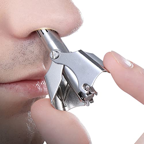EKE Nose Hair Trimmer, Manual Nose Hair Remover Without Batteries, with 12 Double-Edged Blades, Painless, Waterproof, Easy to Clean and Carry.