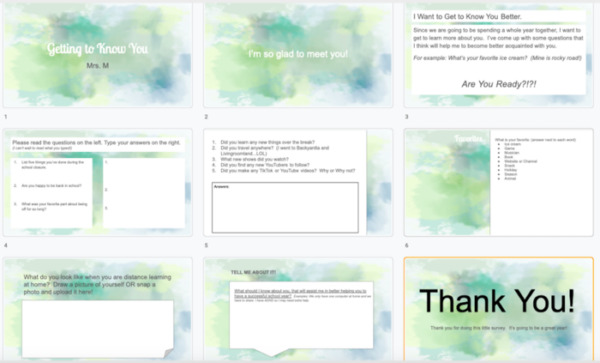 Watercolor Template – Getting to Know You Activity – Powerpoint