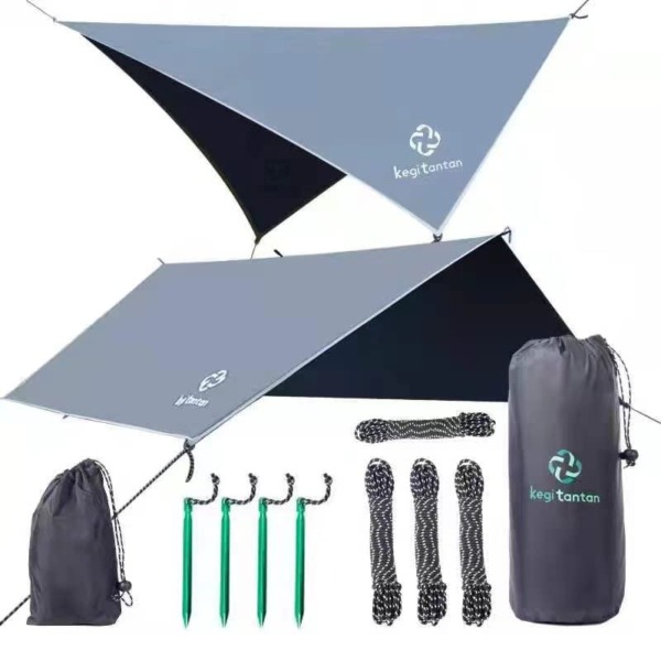 Hammock Rain Fly Tent Tarp 300cm x 300/400/500cm,Portable Lightweight Waterproof Windproof Snowproof Camping Shelter for Snow Sunshade for Camping Outdoor Travel (Black, 300CM)