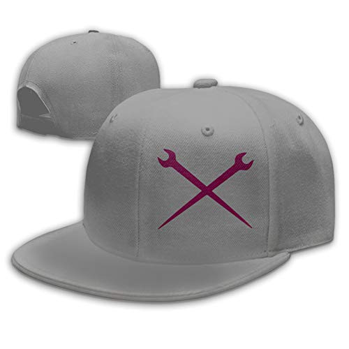 RCH-970 Ironworker Crossed Tools Men Women Fashion Adjustable Baseball Cap Snapback Hat Hip Hop Flat Bottom Caps Gray, One Size