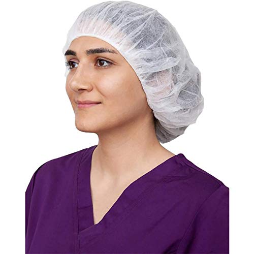 ZMDREAM Hair Nets Food Service Disposable Bouffant Cap 24-Inch Pack of 100 White