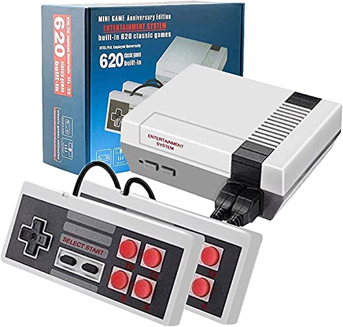 Zeion Classic Retro Game Console Mini Video Game Consoles with 620 Games – AV Output (Gray)