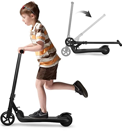 Riding’times Electric Scooter for Kids Ages 5-12, Foldable Kids E Scooter with Kick Start Boost and Rear Brake, 3.5H Charging time, Kick Scooters for Kids, Girls, Boys