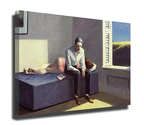 SIRIUSART Edward Hopper Excursion into Philosophy Canvas for bedroom paintings for living room wall pictures for bedroom artwork print for home posters ready to hang25x35cm（10x14inch）,Framed