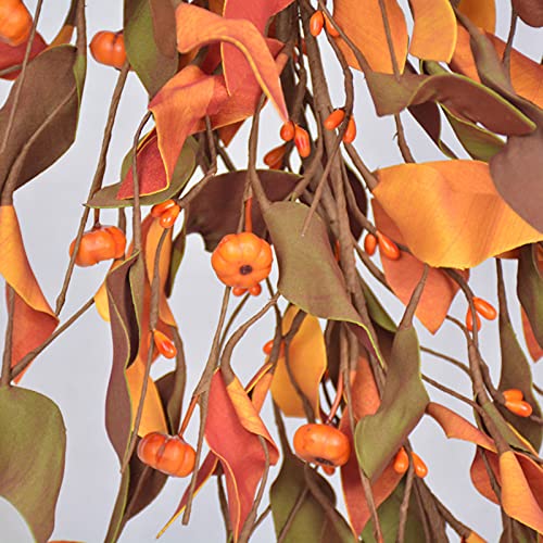Ohstgp Artificial Fall Swag for Front Door 25 Inch with Maple Leaves and Pumpkin Autumn Harvest Teardrop Thanksgiving Christmas Home Wall Decor, Orange, (210603XU10-9245-1422142611) | The Storepaperoomates Retail Market - Fast Affordable Shopping