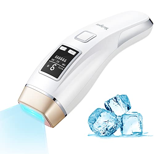 Yachyee IPL Hair Removal Device with Ice Cooling Function for Women and Men Permanent Upgraded to 999,999 Flashes for Face Armpits Legs Arms Bikini Line Comes With Goggles, Corded