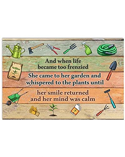 Graman Metal Tin Retro Sign and When Life Became Too Frenzied Gardening Vintage Wall Poster Metal Plaque Office/Home/Classroom/Bathroom Wall Decor Farmhouse Decor 12×16 Inch