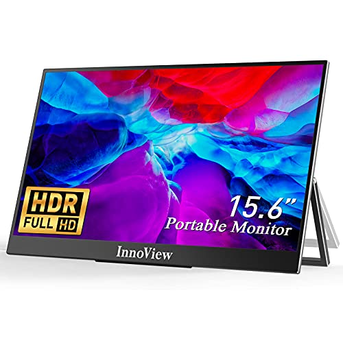 InnoView Portable Monitor, Ultra Slim Portable Monitor for Laptop HDMI USB C, 15.6” FHD 1080P HDR IPS Screen 178°Full View, for MacBook/Android Xbox Switch PS5 Raspberry Pi