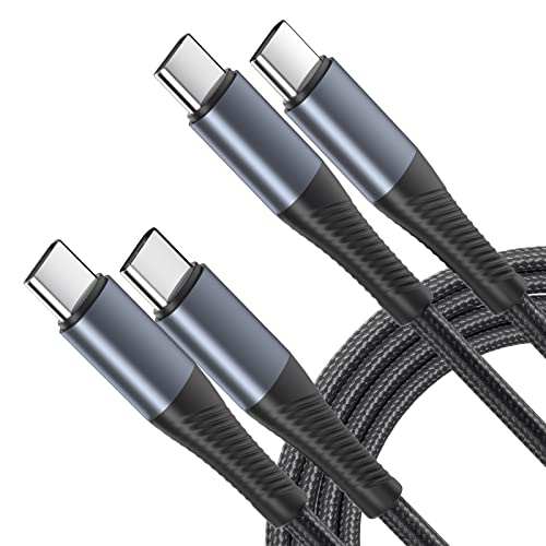 Deegotech USB C to USB C Cable, [6.6Ft 2-Pack] Durable Nylon Braided 100W 5A USB C Cable PD Fast Charger Compatible with MacBook Pro, MacBook Air, iPad Pro/Air, Galaxy S22 S21-Black