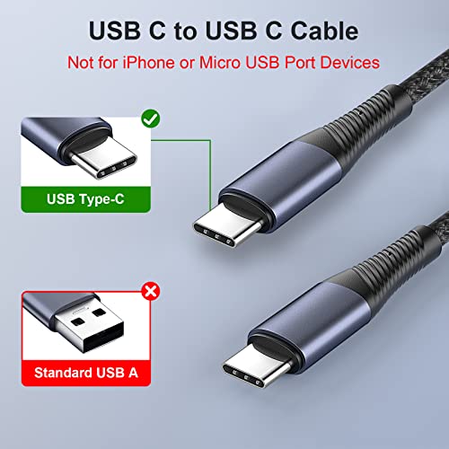 Deegotech USB C to USB C Cable, [6.6Ft 2-Pack] Durable Nylon Braided 100W 5A USB C Cable PD Fast Charger Compatible with MacBook Pro, MacBook Air, iPad Pro/Air, Galaxy S22 S21-Black | The Storepaperoomates Retail Market - Fast Affordable Shopping