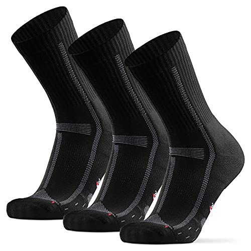 DANISH ENDURANCE LDR Crew Socks 43-47 Black/Grey 3-pack