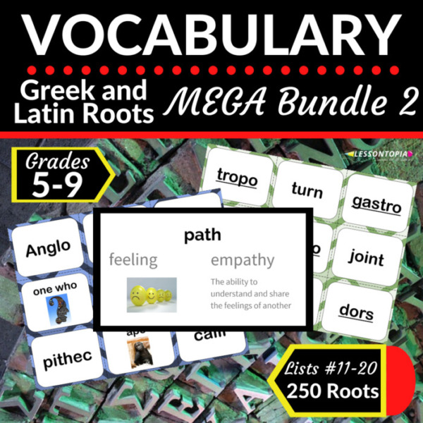 Greek and Latin Roots Vocabulary MEGA Bundle 2-Lists 11-20