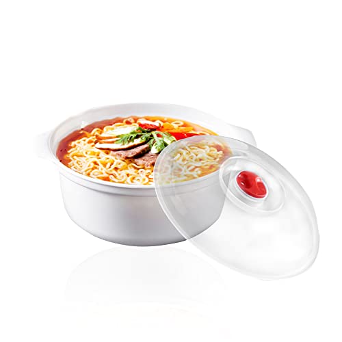 Ramen Cooker, Ramen Noodle Bowl, Instant Noodle Bowl, Ramen Noodle Cooker, Microwave Bowls with Lids Ideal for Dorm Room Essentials, Dishwasher & Microwave Safe (2.4L)