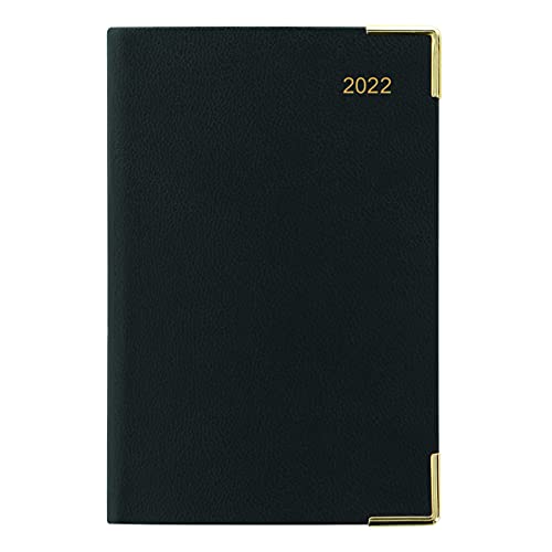 LETTS Classic Weekly Planner, 12 Months, January to December, 2022, Week-to-View, Gold Corners, 4.25″ x 2.75″, Black (C32EBK-22)