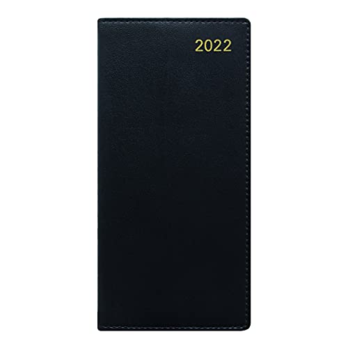 LETTS Belgravia Weekly/Monthly Planner, 12 Months, January to December, 2022, Week-to-View, with Appointments, Horizontal, 6.625″ x 3.25″, Black (C33SBK-22)