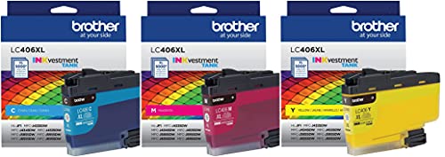 Brother LC406XLCS, LC406XLMS, LC406XLYS 3-Color High Yield Ink Cartridge Set, LC406