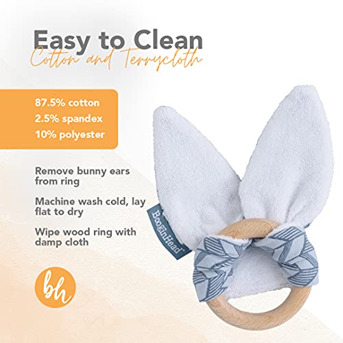 BooginHead Wooden Teethers for Babies, Bunny Ear Teething Ring and Pacifier Clip, Lemons | The Storepaperoomates Retail Market - Fast Affordable Shopping